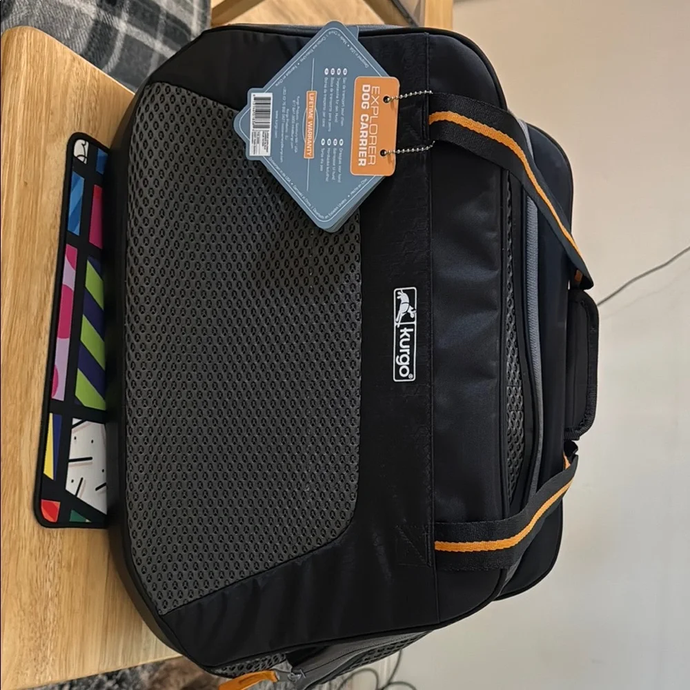 Kurgo Black and Gray Dog Traveler Bag